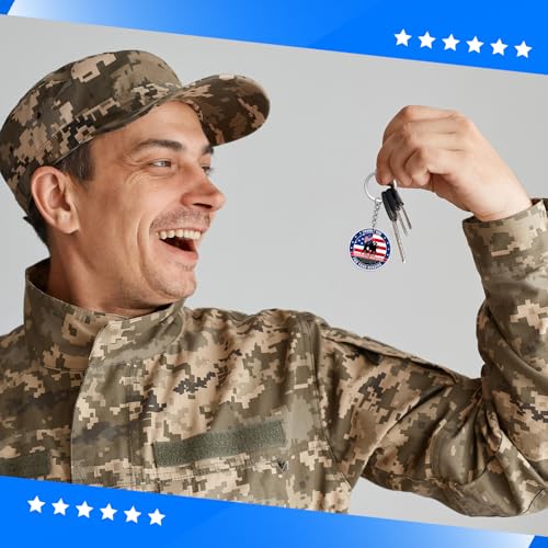 Image of Sureio 120 Pcs Thank You for Your Service Veterans Gifts Bulk, Patriotic USA Military Retirement Appreciation Keychain Favors (Classic)