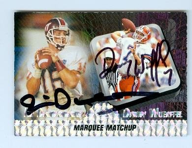 Autograph 122162 Gators Hokies Aw 1997 Press Pass No. 1 Jim Druckenmiller & Danny Wuerffel Autographed Football Card