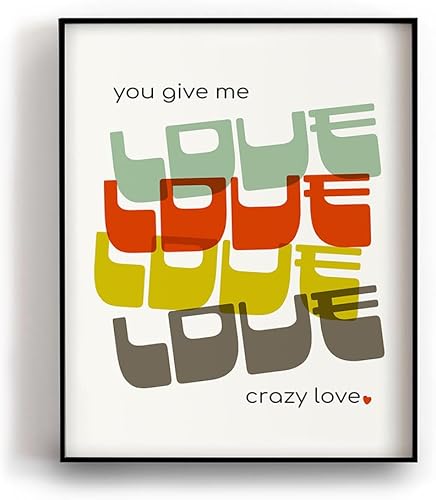 Van Morrison  Crazy Love - song lyric mid-century modern wall art print anniversary gift