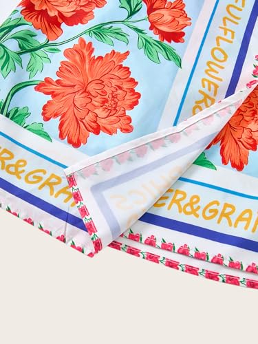 Women's Boho Floral Print Wrap Mini Skirt Bow Tie High Waisted Vacation Skirts4