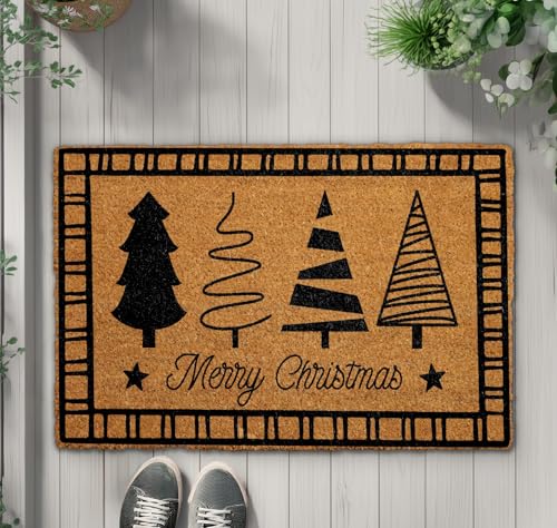 Festive Pine Tree Christmas Doormat - Durable Coir Welcome Mat for Holiday Decor - Perfect Housewarming Gift - Image 6