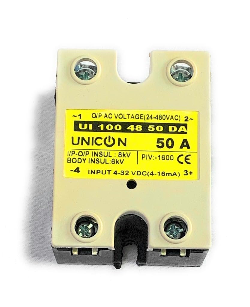 solid state relay ssr - dc input 3-32vdc (4-16 ma) to ac output 24-480vac, 50a current rating