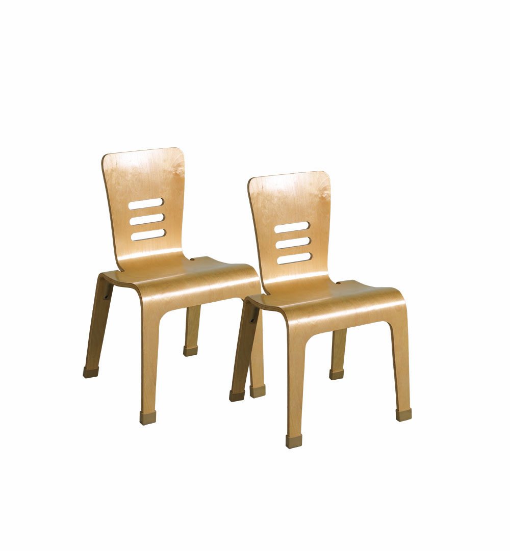 ECR4Kids 16" Bentwood School Chair for Students, Natural (2-Pack)