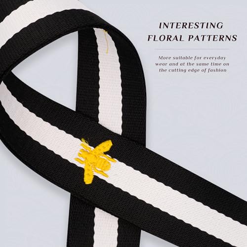 Image of chushui Silver Hardware Purse Strap,Replacement Crossbody Adjustable Shoulder Strap for Handbag Bag(Bee-Black And White Stripes)