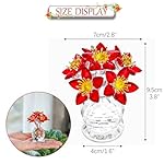Crystal Red Flower Figurine with Base Glass Flower Figurine Collectibles for Women Mother‘s Day Gift for Mum Crystal Decoration for Home Office - Image 3