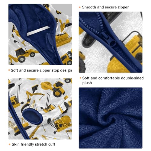 Boys Fleece Jacket Hooded Autumn Winter Long Sleeve Thick Warm Outerwear;3-10 Years Kids Cute Fuzzy Jacket3