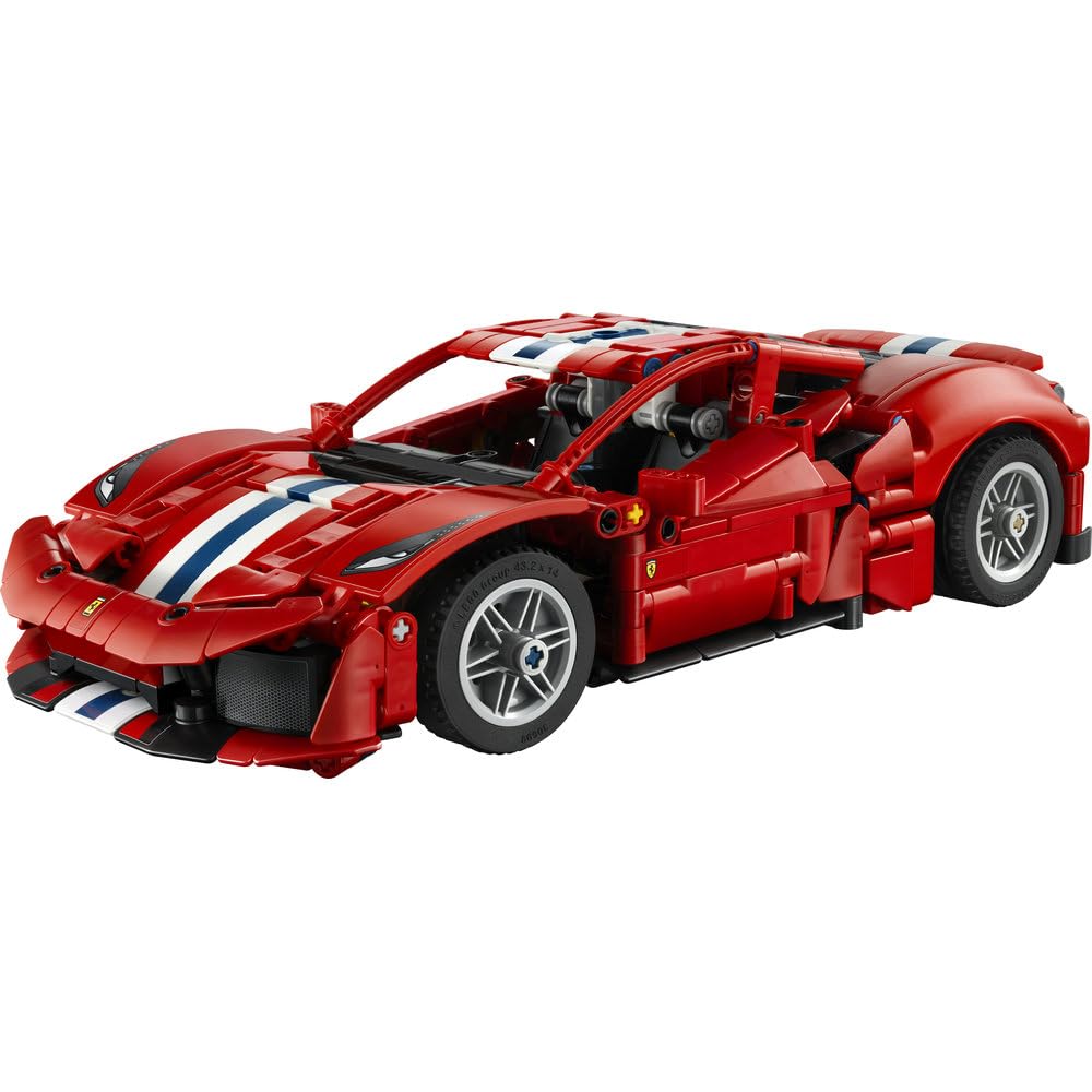 LEGO Technic Samochód Ferrari 488 Pista 42235 | Model samochodu, klocki konstrukcyjne Technic, prezent dla fana motoryzacji, zabawka dla 9-latka, 882 elementy