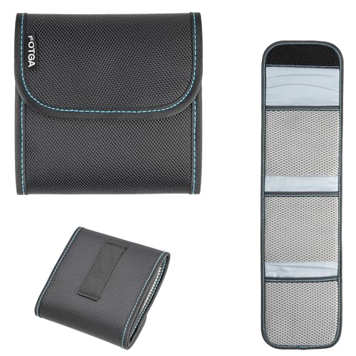 FOTGA 3-slot Camera Lens Filter Case Pouch Holder for 4x4 100mmx100mm Square Filter Circular Filter Up to 95mm CPL UV ND Filter,with Belt Loop,Cleaning Cloth, Water-Resistant Dustproof Shockproof