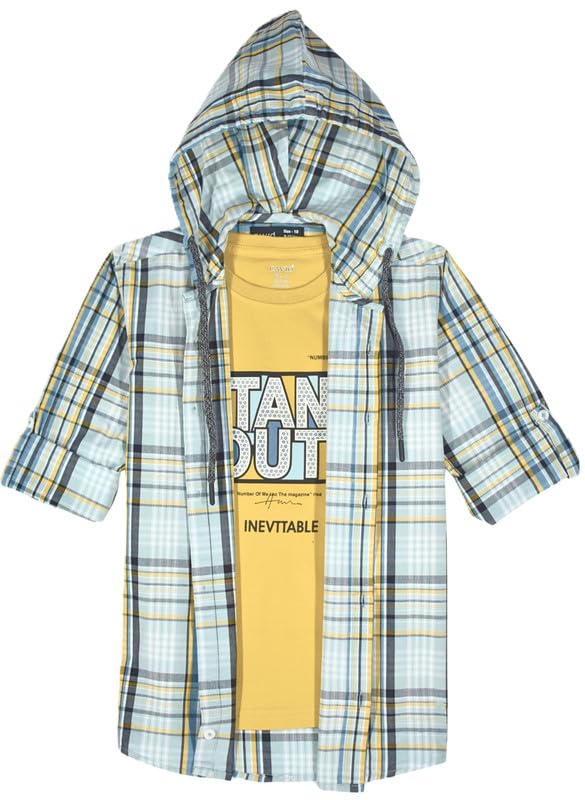 CAVIO Boys Cotton Checks Full Sleeve Hooded Shirt and T-Shirt - Review, Price and Buying Guide