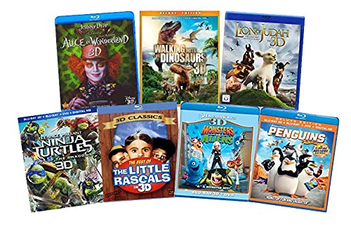 Ultimate Kids & Family 7-Movie Blu-ray 3D Collection: Monsters VS Aliens / Alice in Wonderland / The Little Rascals / Walking with Dinosaurs / Teenage Mutant Ninja Turtles: Out of the S