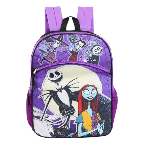 Nightmare Before Christmas Backpack for Kids Set - Bundle with 16” Jack Skellington School Bag with Front Pocket, Plus Water Bottle, Stickers, More | Nightmare Before Christmas Backpack for Girls4