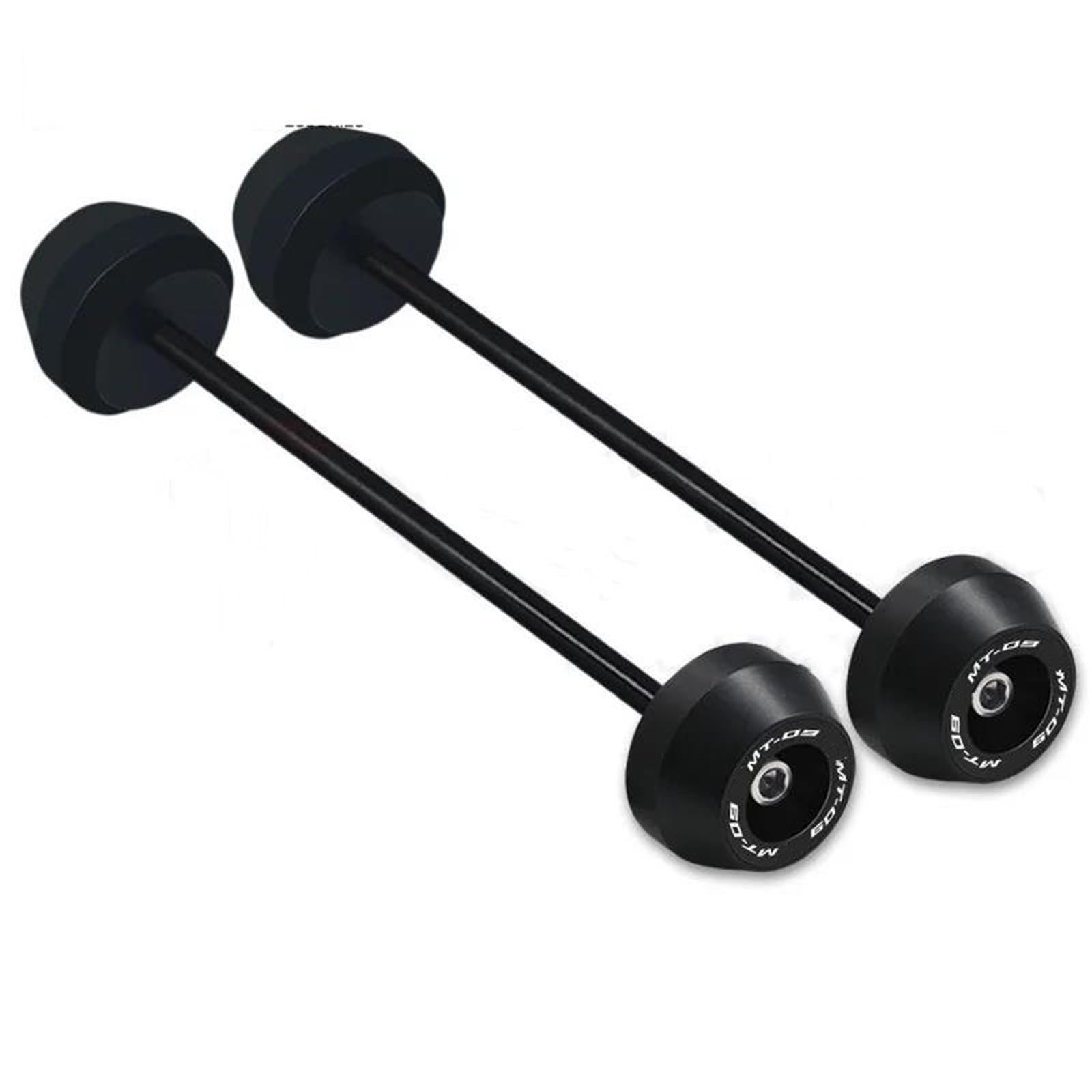 Motorrad-Vorderrad-Hinterrad-Achsen-Gabel-Sturzschutz für Yamaha MT-09, MT09 und FZ09 (2013–2025) Sturzpads Schieberegler Schwarz