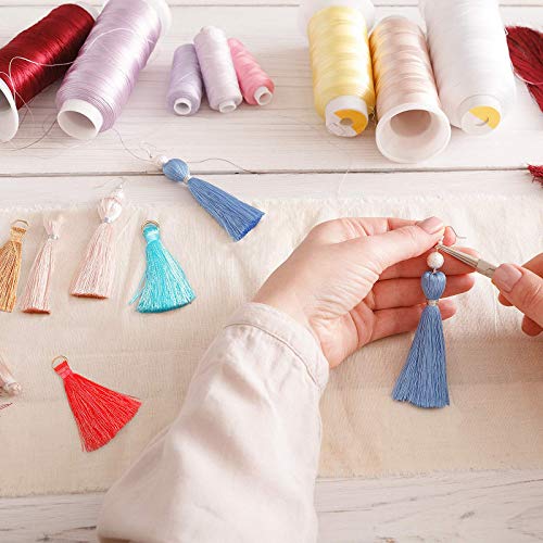 120 Pieces Tassel Charms Multicolored Tassel Keychain Charms Silky Handmade Tiny Tassels With Golden Jump Ring For Woman Earrings Jewelry Making Diy Projects, 1.37 Inch/ 3.5 Cm, 12 Colors #TOP5
