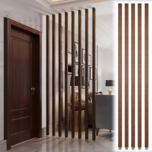 Tabique de madera para sala de estar, oficina, entrada, 0,7 m 2,4 m de altura, decoración de columna, tabique (juego de 5 205 cm de madera)
