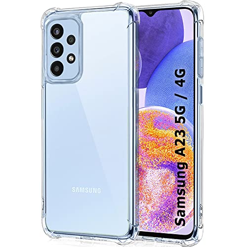 Image of TheGiftKart Transparent Crystal Clear Back Cover Case for Samsung Galaxy A23 4G / A23 5G | Shockproof Soft TPU Case | Cushioned Edges for Ultimate Protection Back Cover Case (TPU, Transparent)