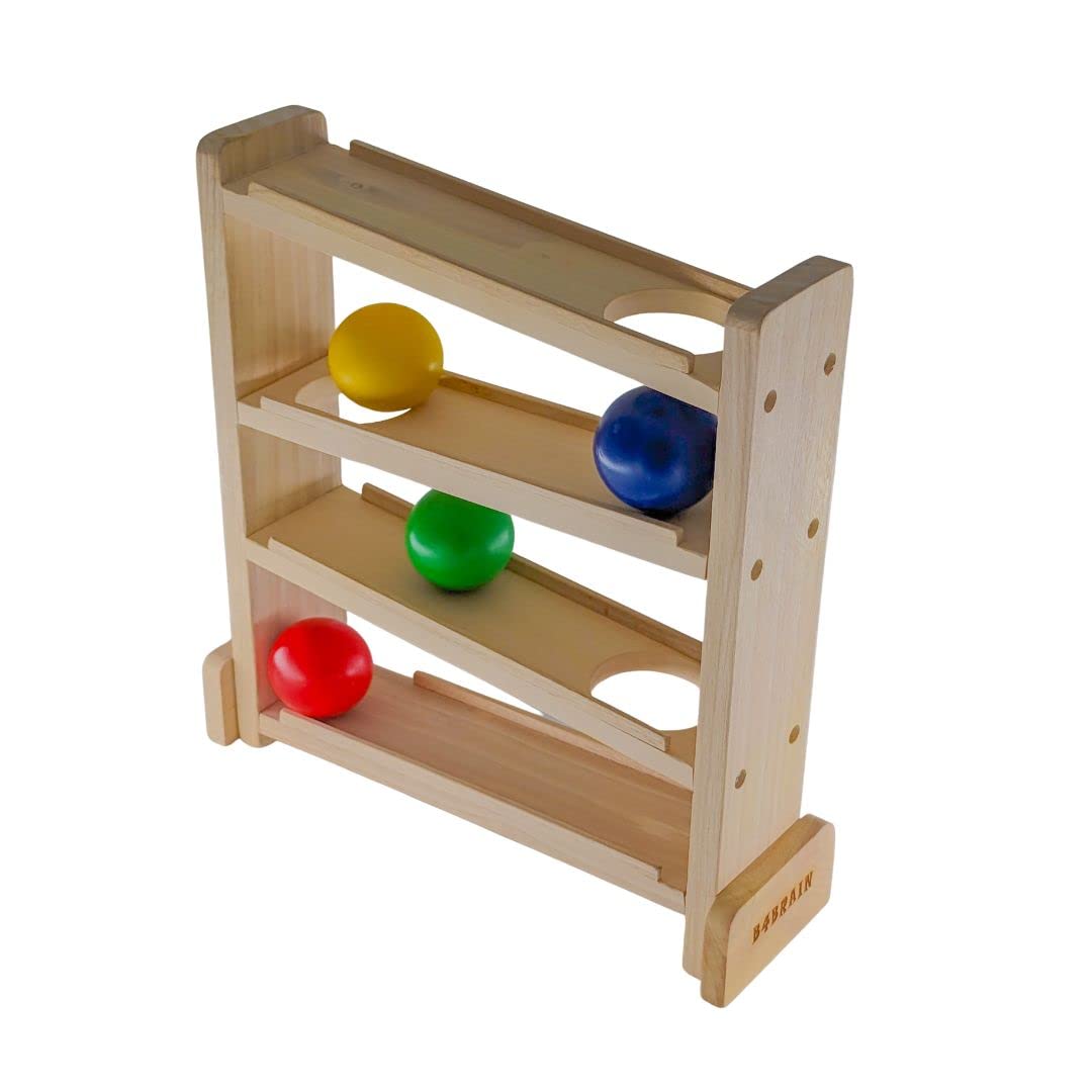 B4BRAIN | Wooden Ball Tracker for Babies 1-2 Year for Brain Development Designed by Experts