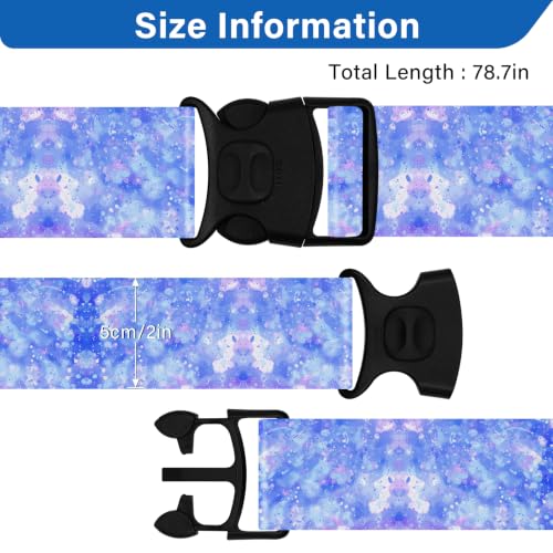 Image of Luggage Straps for Suitcases, Travel Adjustable Belt with Quick Release Buckle, Heavy Duty Nylon Bag Packing Strap, Unique Bright Identifiers Business Travel Accessories (2 Pack) - Blue Sky
