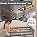 XJD Baby Changing Table with 6 Drawers Storage Station, Baby Changing Station Diaper Changing Station (Grey)