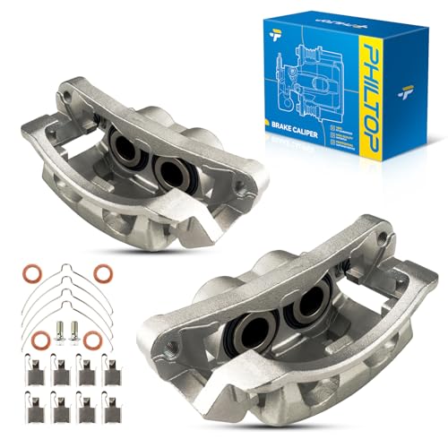 Image of PHILTOP Front Brake Caliper Compatible with 1999-2004 F250 Super Duty, 1999-2004 F-350 Super Duty, 2000-2005 Excursion, Disc Brake Calipers