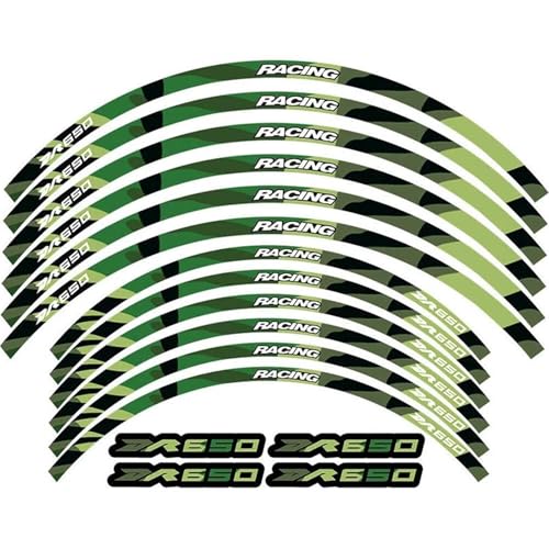 Autocollant de roue moto 18 pouces réfléchissant vert jante Suzuki DR650S tuning trail