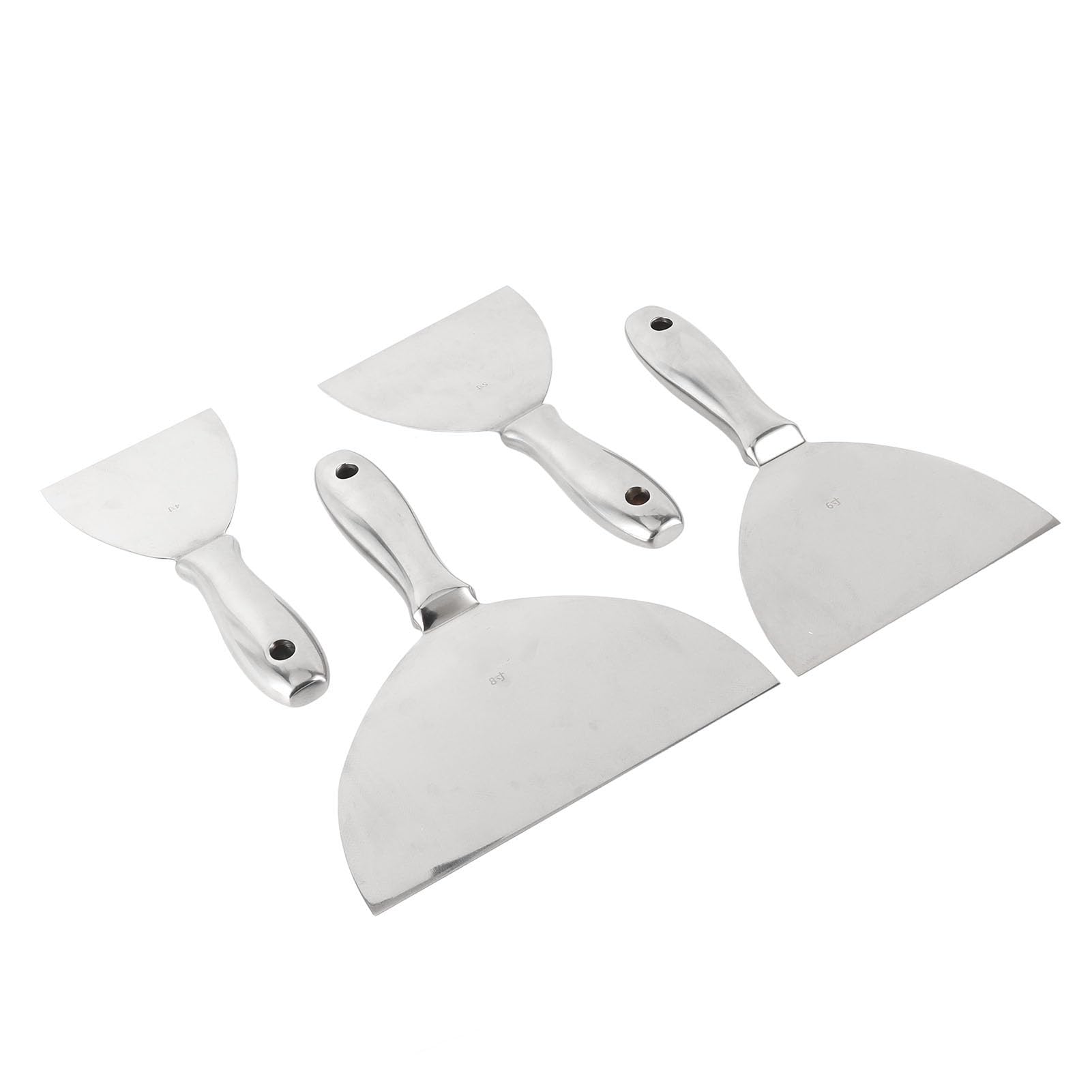 Jiawu Juego de 7 Espátulas para Masilla, Raspador de Pintura de Acero Inoxidable para Reparación de Paneles de Yeso, Eliminación de Papel Tapiz, Aplicación de Masilla, Yeso y Cemento, Kit de