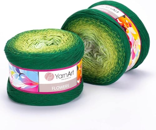 Image of Yarn Art Flowers Yarn 55% Cotton 45% Acrylic 250 gr 1094yds Multicolor Cotton Yarn Rainbow Crochet Yarn Spring Summer 1 Sport (283)