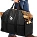 Cougar Ultimate 2 Handle Log Carrier - Extra Heavy Duty, Standing, Waterproof Lined Firewood Tote, Bag Best For Carrying Wood (Black)