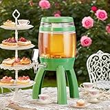 UrbanUp Dispensador de Cerveza Dispensador de Bebidas de 3 L, Torre de Mimosa Luminosa, Torre de Sangría Estable para Fiestas, Dispensador de Licor Transparente con Cilindro de Hielo(Green)