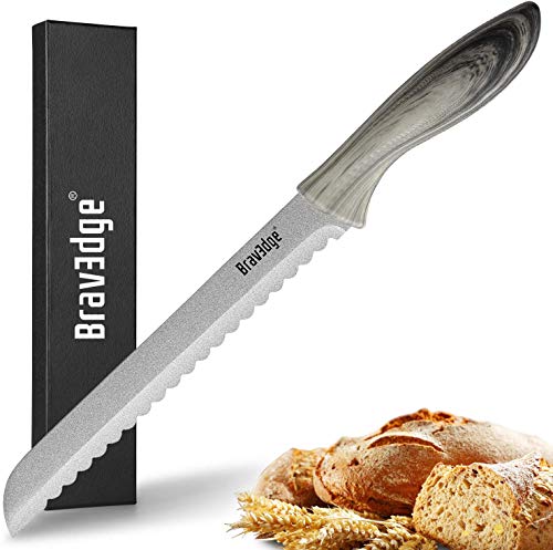 Bread Knife, Bravedge Bread Slicer Serrated Bread Knife Bread Cutter 8 inch Kitchen