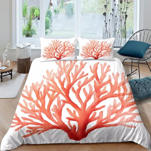 Housse de couette corail hypoallergénique en microfibre