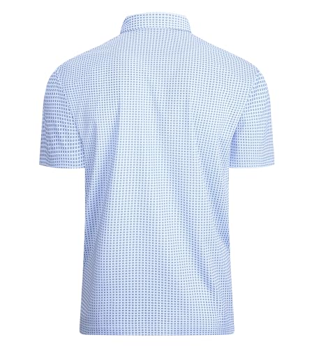 Alex Vando Mens Golf Shirt Moisture Wicking Classic Print Golf Shirts for Men