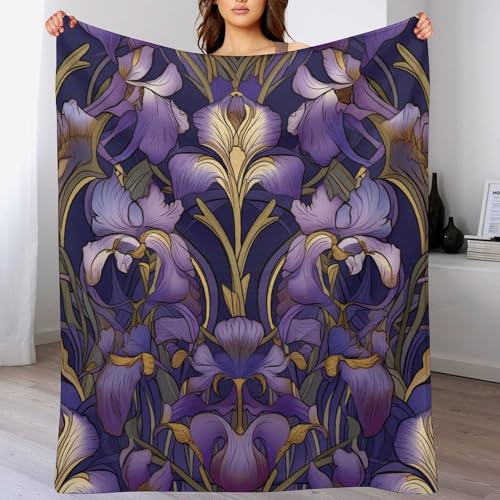 Couverture fleur en polaire douce 150x200cm pour lit et canapé