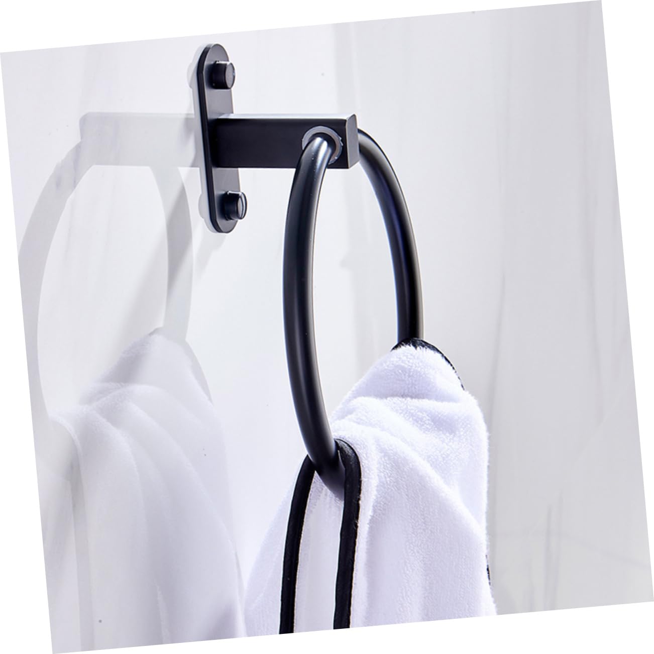 Housoutil 2 Toalleros Elegantes Sin Perforaciones De Aluminio Redondos para Una Sola Barra