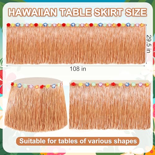 image for Huskein Hawaiian Themed Party Decorations, 2PCS Yellow Luau Party Tabl