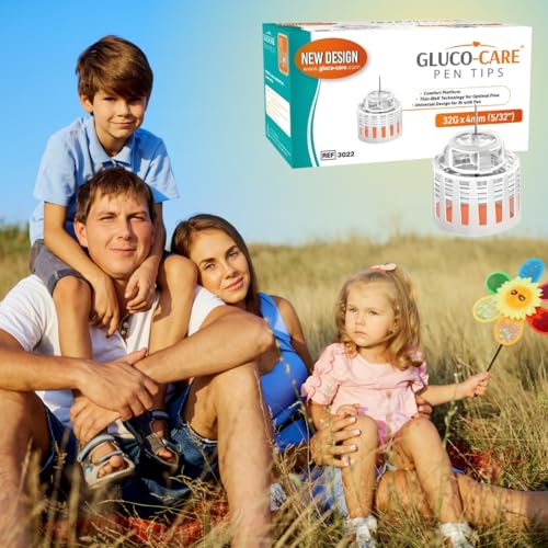 Image of GLUCO-CARE Plus Pen Tips 32G x 5 /32'' (4mm), Universal Fit, Optimal Contact Base for Comfort, 100 Count Tips for Pen Devices, Super Thin for Comfortable Use
