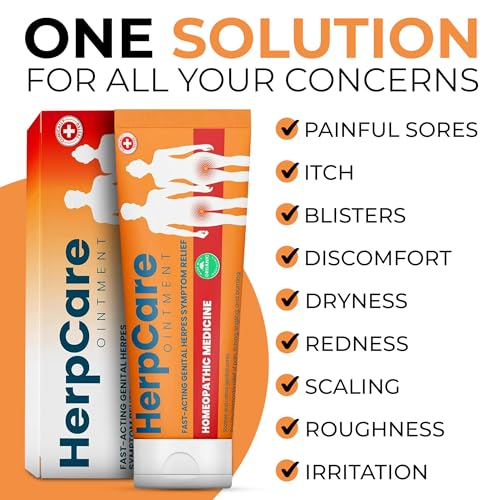 Image of Genital Herpes Treatment Fast Acting Ointment for Itching & Burning Relief | Fast Acting HerpCare Ointment, Homeopathic Medicine For Cold Sore Treatment, Soothes Itching, Tingling & Burning, Sores