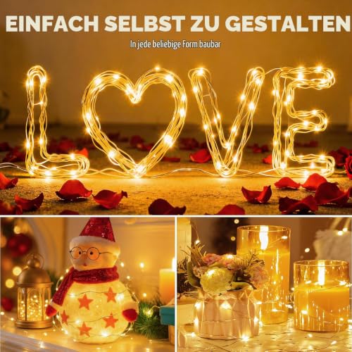 litogo 8 Stück Lichterkette Innen Batterie, 2M 20 LED Mini Lichterkette – Ansicht 6