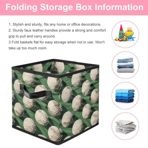 Panier de rangement de golf pliable et robuste avec double poignées - 4