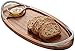 Nambe Braid 18-Inch Serving Board with Dipping Dish - Acacia Wood Tray with Chrome Handle & Glass Dip Bowl for Entertaining, Appetizers, Tapas, Snacks & Cheese Spreads - Weddings, Parties, Gatherings