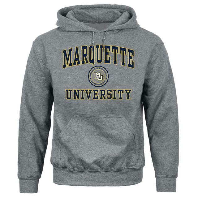 Barnesmith Marquette University Golden Eagles Hooded Sweatshirt Heritage Charcoal Grey Small