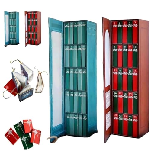 2-pack 2025 New Mini Book Ornament Advent, Mini Book Ornament Advent Calendar, Comes with 24 books as a gift, Literature Lover's Gift Calendar, Designed specifically for book lovers
