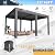 MELLCOM 12x16ft Louvered Pergola with 6-Panel Pull-Down Screen, Aluminum Pergola with Adjustable Rainproof Roof for Patio, Lawn & Garden, Dark Gray