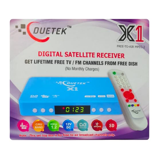 Sayeny Duetek X1 Free to Air DD Dish TV Set Top Box SD,MPEG-2, DVB, 200+ Free TV Channels, C/KU Band Just Plug & Play Watch -Movie-Music-Photo (No Monthly Recharge/Extra Cost)-picture-20
