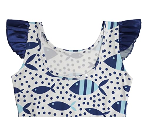 Image of iLover Girls Sparkle One Piece Swimsuits Crossback Swimwear Beach Bathing Suit with Adjustable Strap 4-10 Years