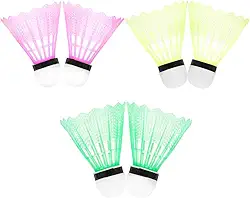 Peteca Para Badminton Nylon Com 6 Peças Jogo Cortiça