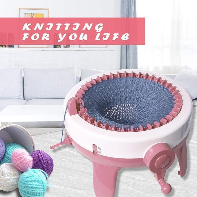 TUPERMAR Knitting Machine 22 Needles Smart Weaving Round Loom, Knitting Machines Knitting Board Rotating Double Knit Loom Machine Kit for Adults & Kids DIY Knit Scarf Hat Sock