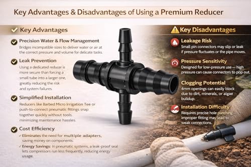 Image of TechHark Adjustable 360 Degree Drippers on 5 inch Arrow Stake, 25 Pcs, with 16mm to 4mm Cross 4-Way Connectors, 13 Pcs, Drip Irrigation System