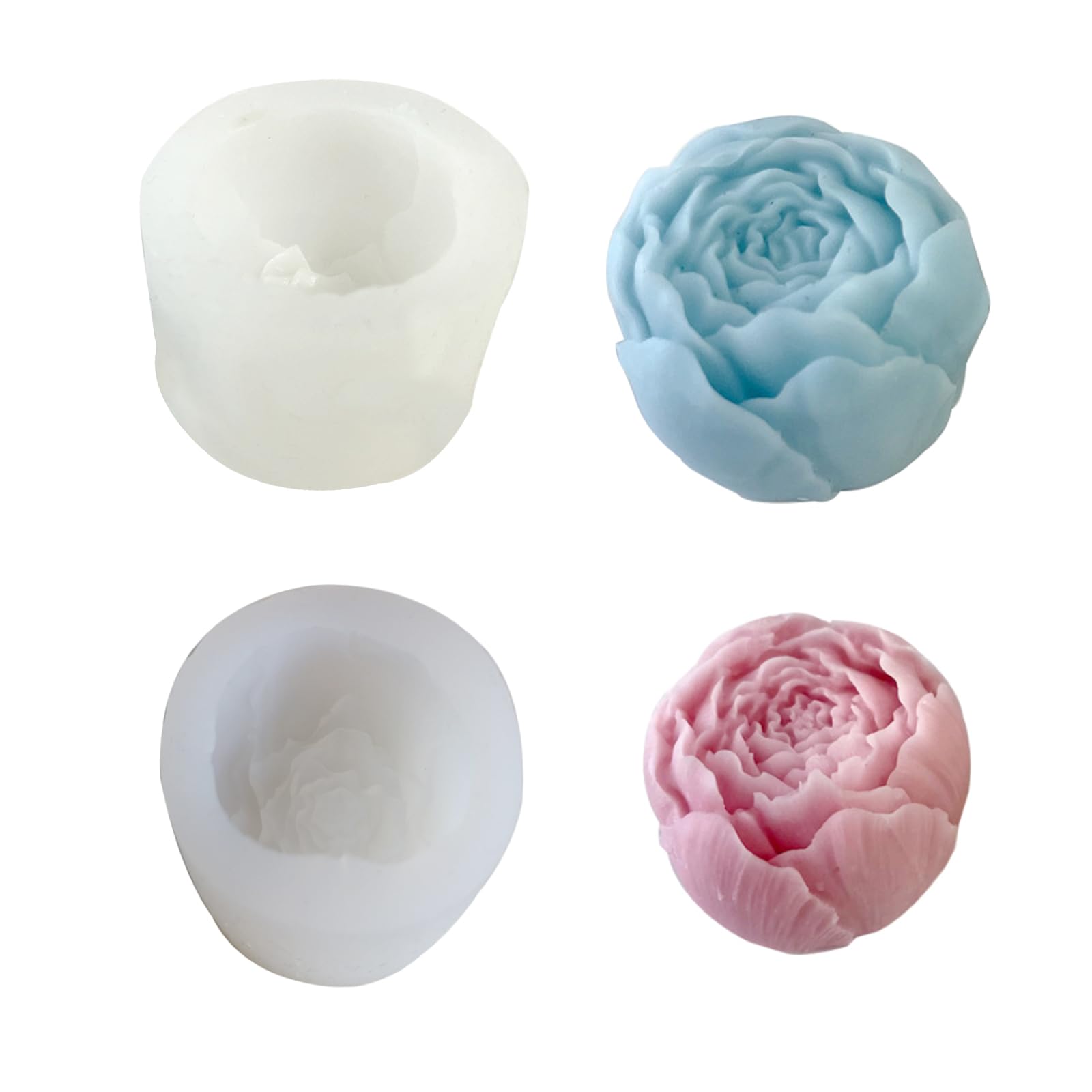 Bricolage 8-15 Cm Grande Bougie Pivoine Moule En Silicone Gâteau De Rose Chocolat Moule En Silicone Moule à Savon Cadeau De Saint Valentin Moule De Fleur De Rose