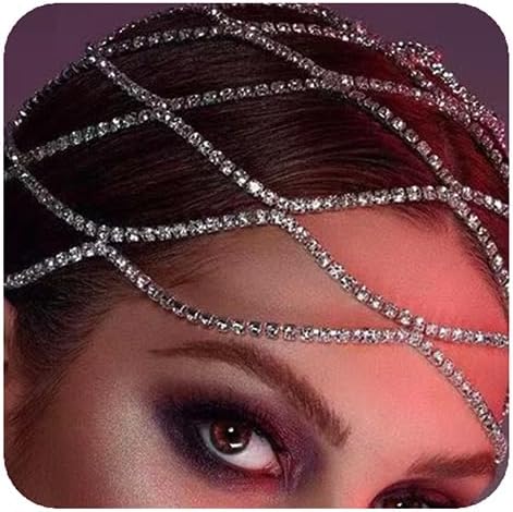 YERTTER ウェディング シルバー ティアドロップ タッセル ラインストーン ヘッドチェーン ジュエリー ヘアチェーン ブライダ ヘアアクセ  チェーン YERTTER レディース ボーホー ヴィンテージ シルバー ゴールド ヘッドチェーン ヘッドピース ヘアアクセサリー パーティー YERTTER ウェディング ゴールド ラインストーン メッシュ ヘッドキャップ タッセル 20年代 ヘッドアクセサリー ジュエリー