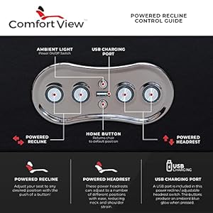 Seatcraft diamante home theater seating living room power recline italian leather powered headrests cupholders usb charging ambient lighting arm storage single recliner black  urban country home decor